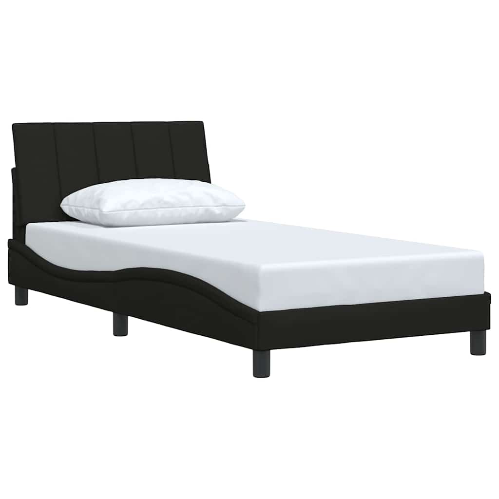 Bedframe zonder matras "Hanko" 100x200 cm stof zwart is nu te koop bij PeponiXL, paradijselijk wonen!