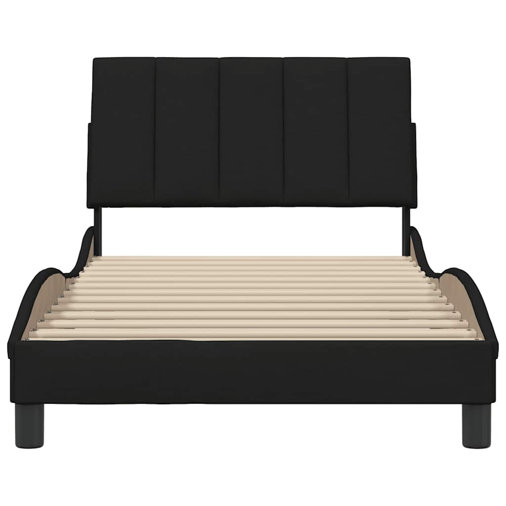 Bedframe zonder matras "Hanko" 100x200 cm stof zwart is nu te koop bij PeponiXL, paradijselijk wonen!