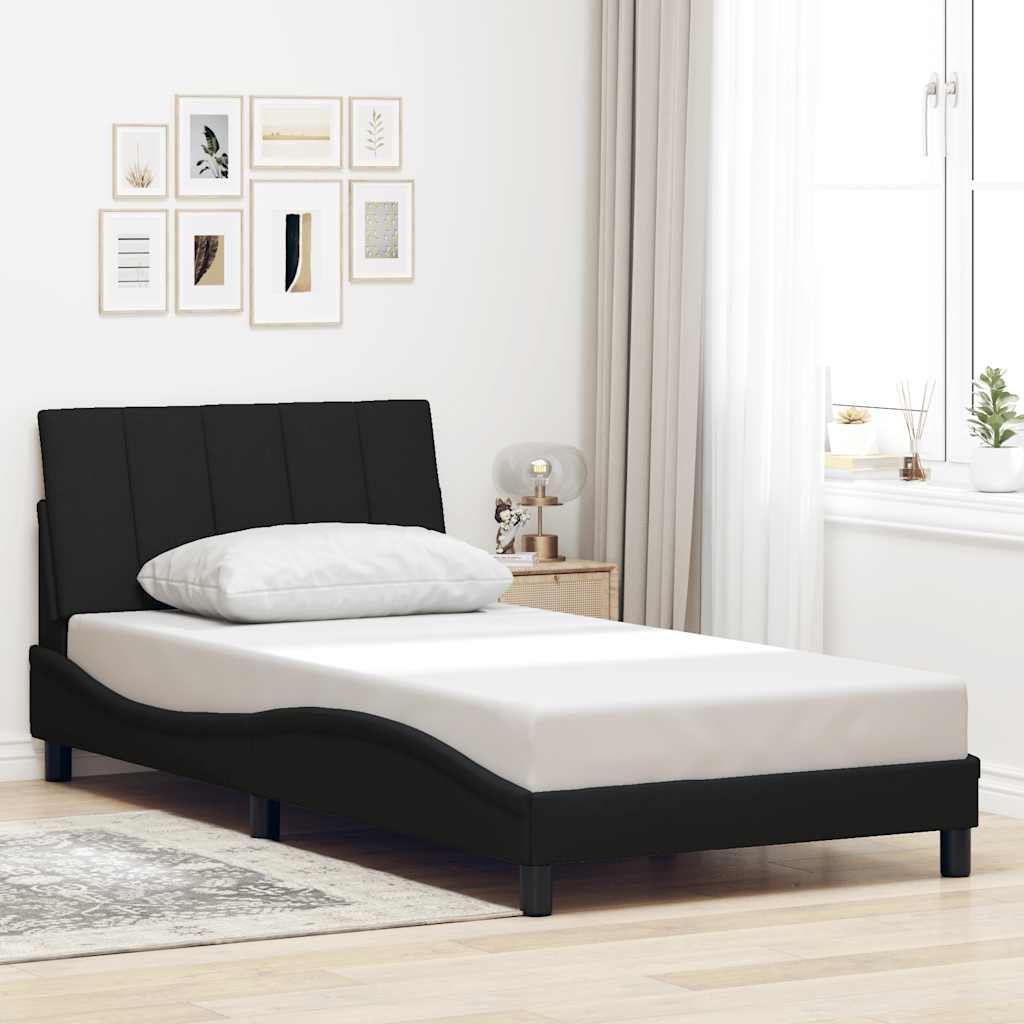 Bedframe zonder matras "Hanko" 100x200 cm stof zwart is nu te koop bij PeponiXL, paradijselijk wonen!