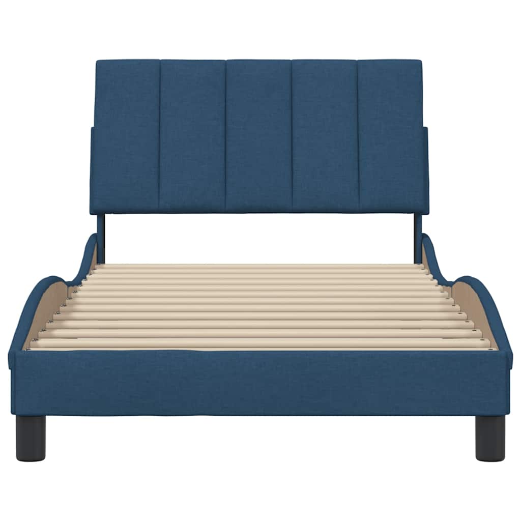 Bedframe zonder matras "Hanko" 100x200 cm stof blauw is nu te koop bij PeponiXL, paradijselijk wonen!