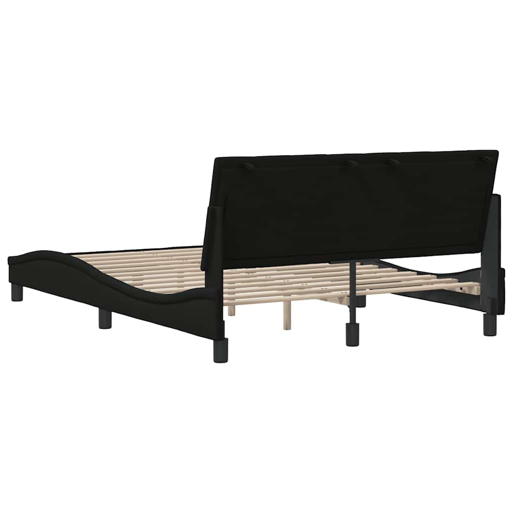 Bedframe zonder matras "Hanko" 120x200 cm stof zwart is nu te koop bij PeponiXL, paradijselijk wonen!