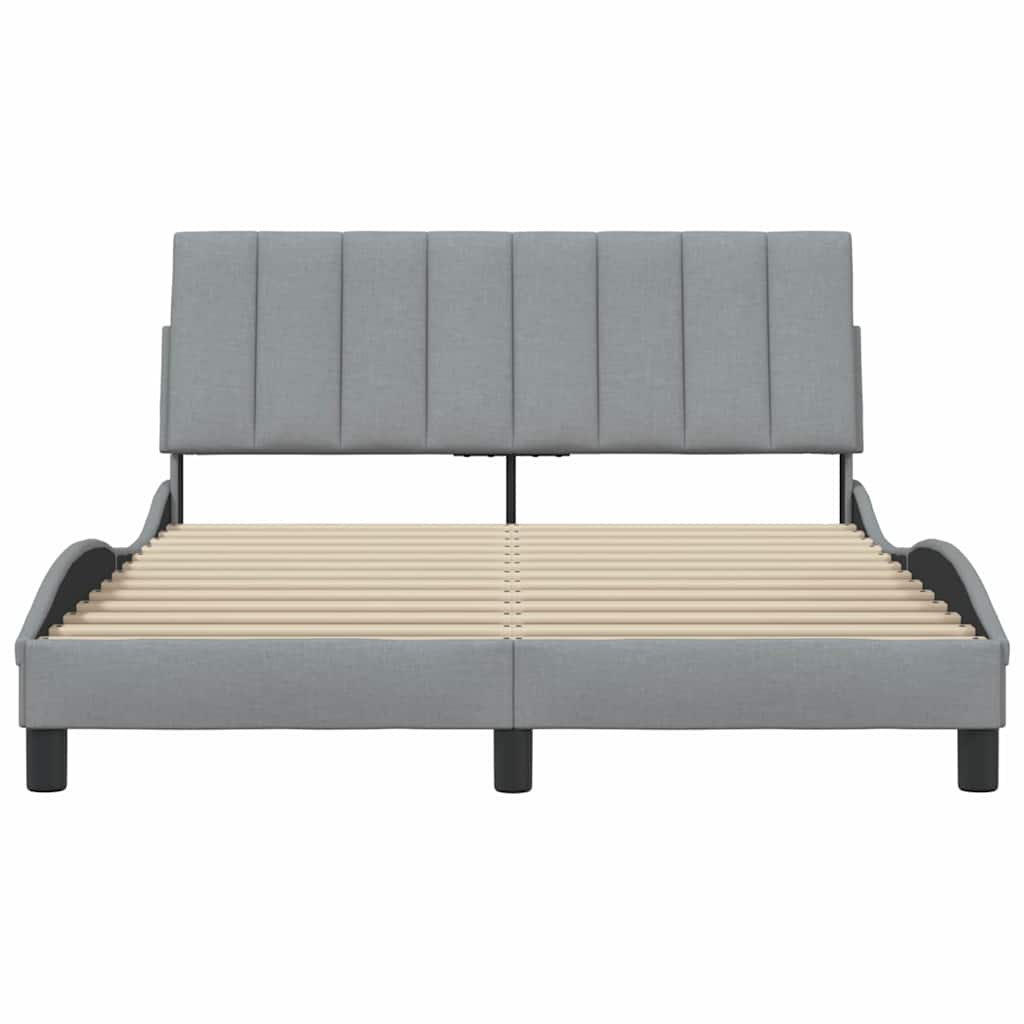 Bedframe zonder matras "Hanko" stof lichtgrijs 140x190 cm is nu te koop bij PeponiXL, paradijselijk wonen!