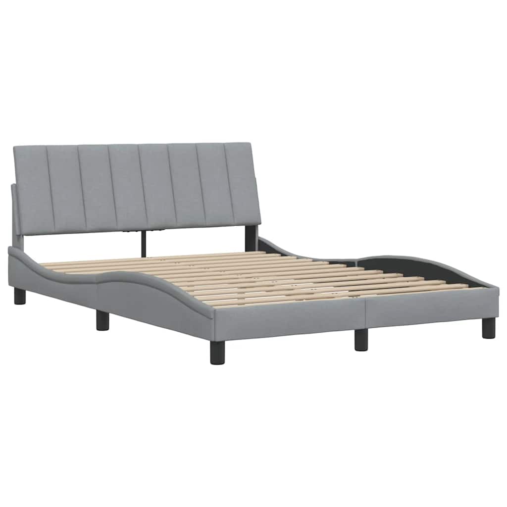 Bedframe zonder matras "Hanko" stof lichtgrijs 140x190 cm is nu te koop bij PeponiXL, paradijselijk wonen!