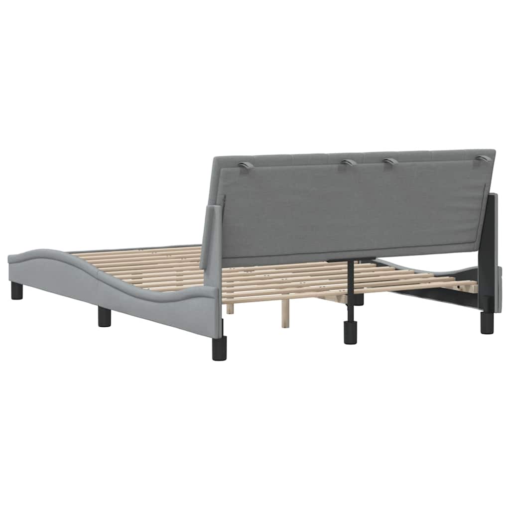 Bedframe zonder matras "Hanko" stof lichtgrijs 140x190 cm is nu te koop bij PeponiXL, paradijselijk wonen!