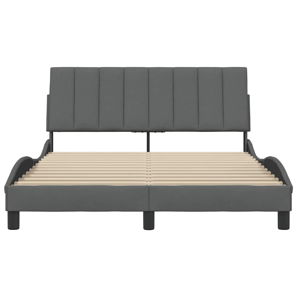 Bedframe zonder matras "Hanko" stof donkergrijs 140x190 cm is nu te koop bij PeponiXL, paradijselijk wonen!