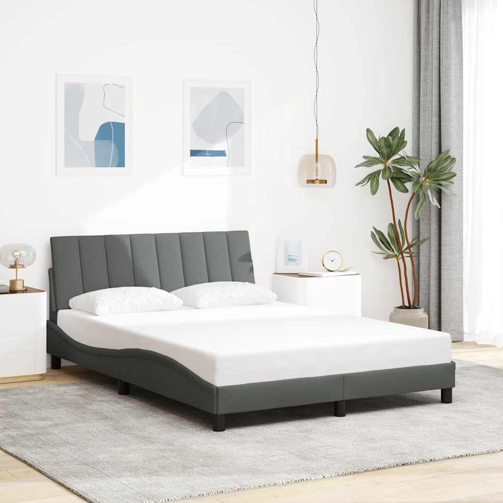 Bedframe zonder matras "Hanko" stof donkergrijs 140x190 cm is nu te koop bij PeponiXL, paradijselijk wonen!