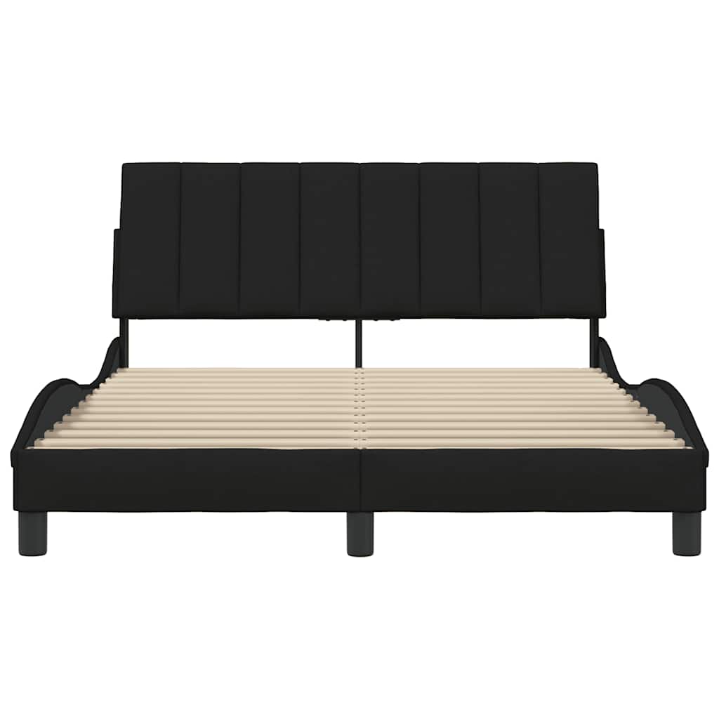 Bedframe zonder matras "Hanko" stof zwart 140x190 cm is nu te koop bij PeponiXL, paradijselijk wonen!