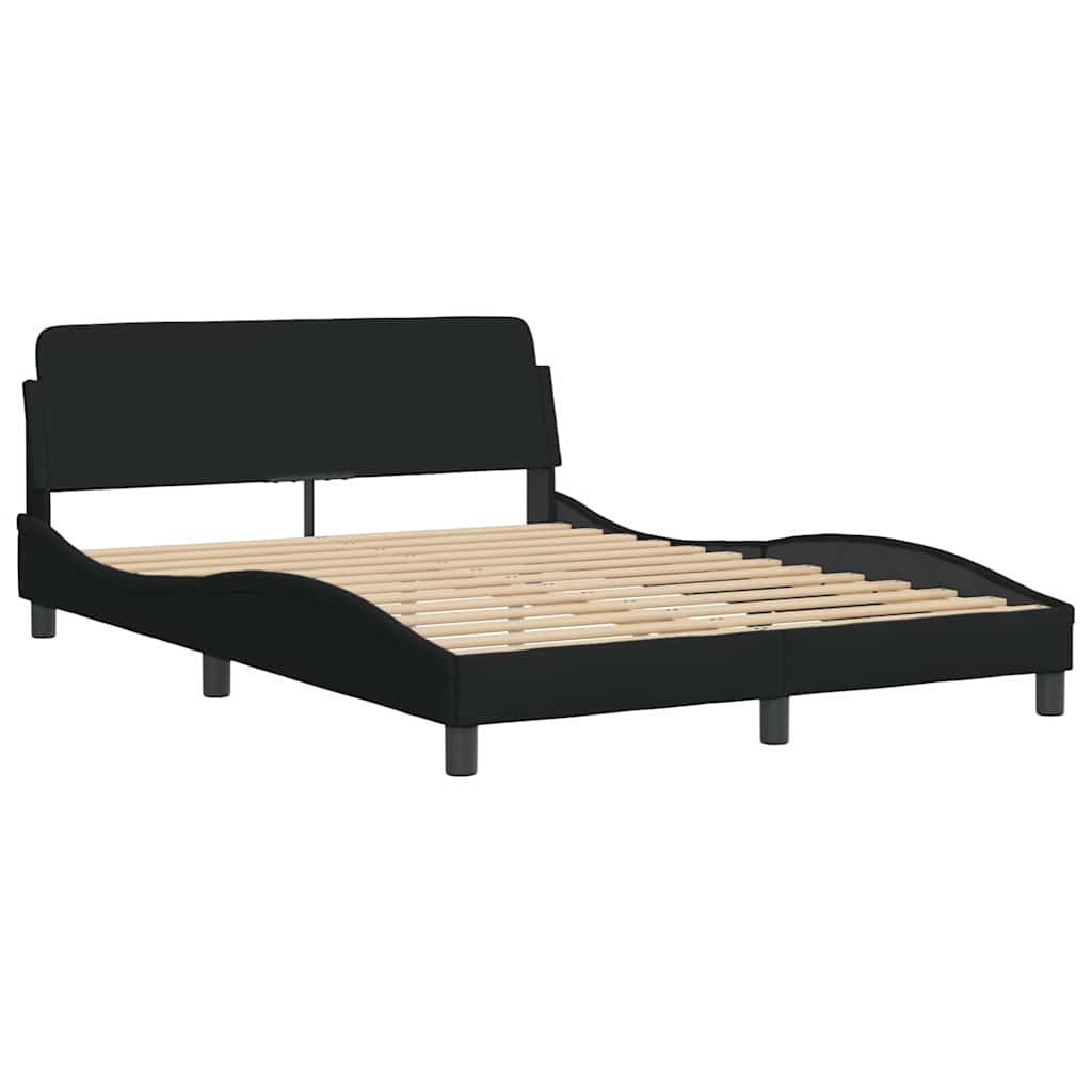 Bedframe zonder matras "Hanko" stof zwart 140x190 cm is nu te koop bij PeponiXL, paradijselijk wonen!