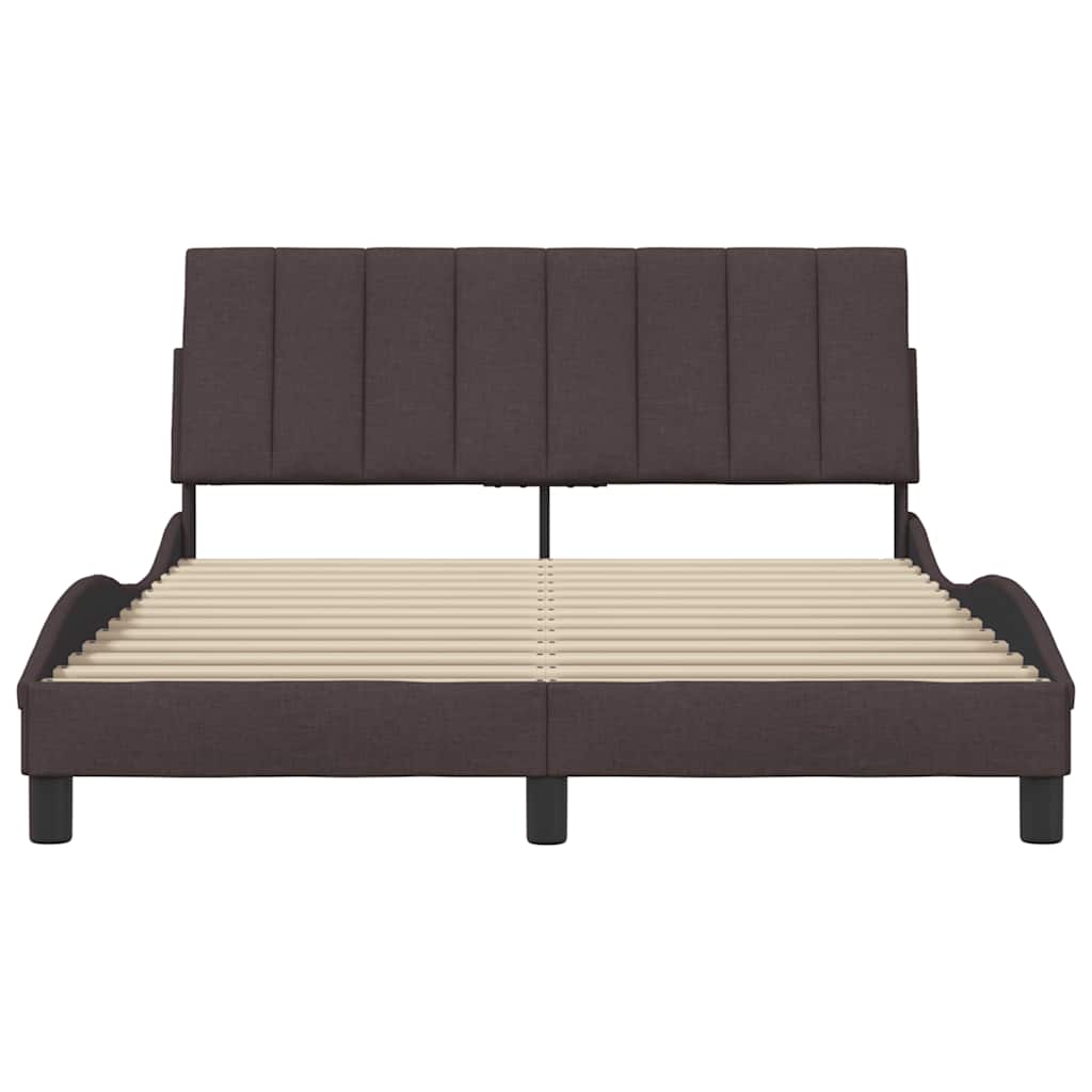 Bedframe zonder matras "Hanko" stof donkerbruin 140x190 cm