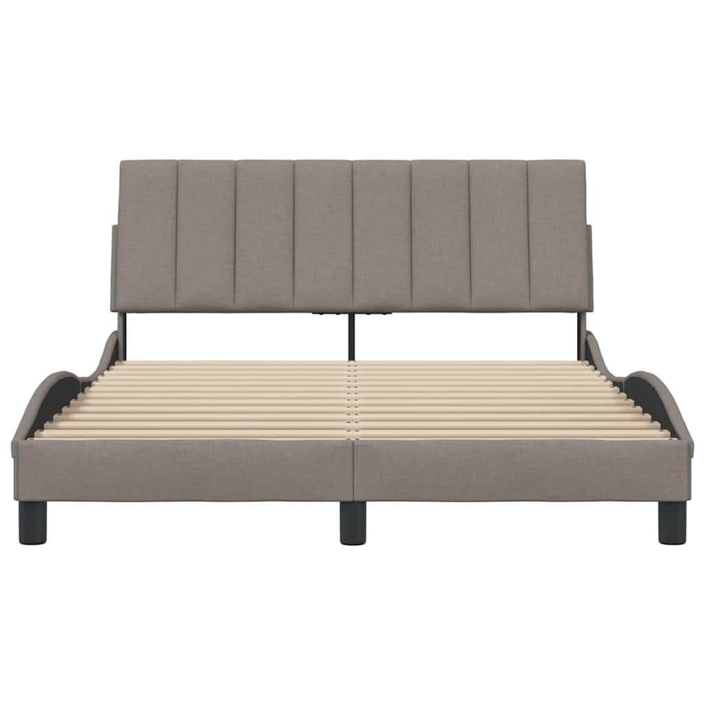 Bedframe zonder matras "Hanko" stof taupe 140x190 cm is nu te koop bij PeponiXL, paradijselijk wonen!