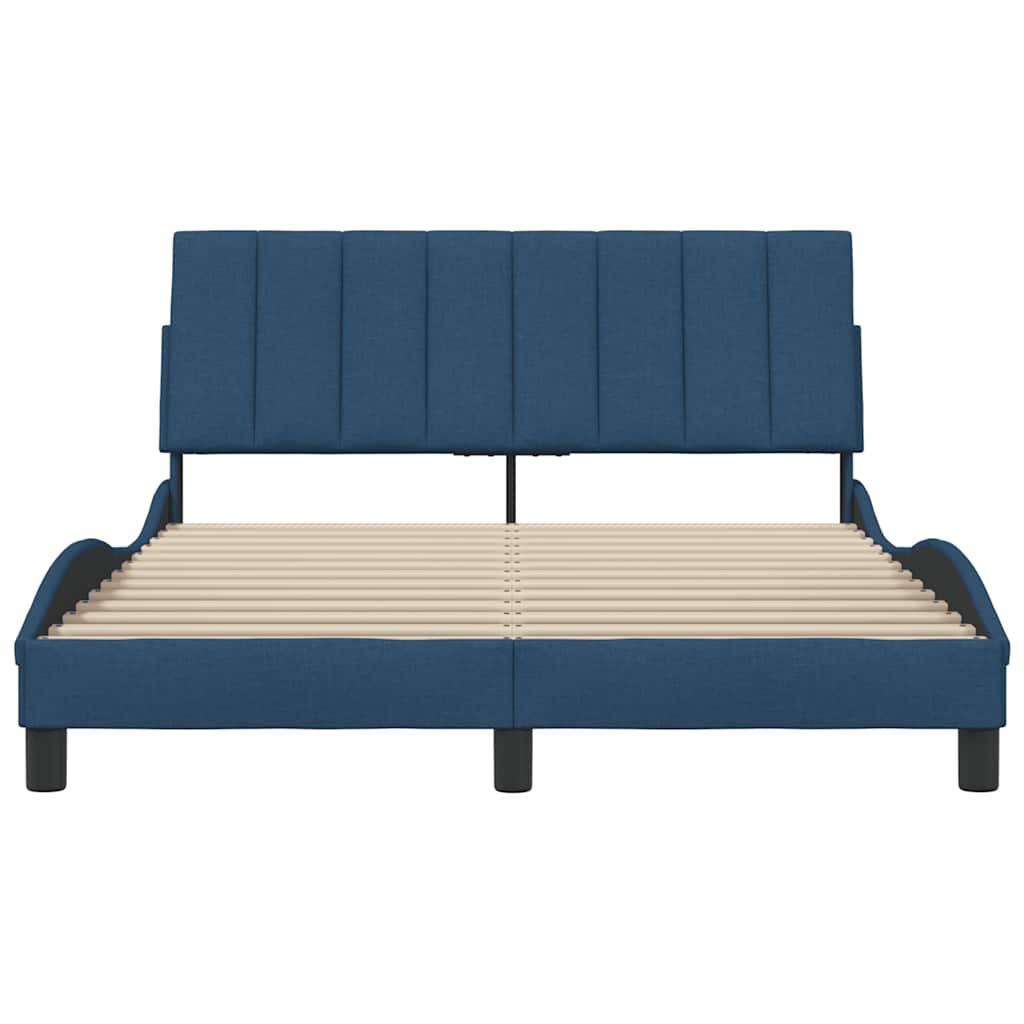Bedframe zonder matras "Hanko" stof blauw 140x190 cm is nu te koop bij PeponiXL, paradijselijk wonen!