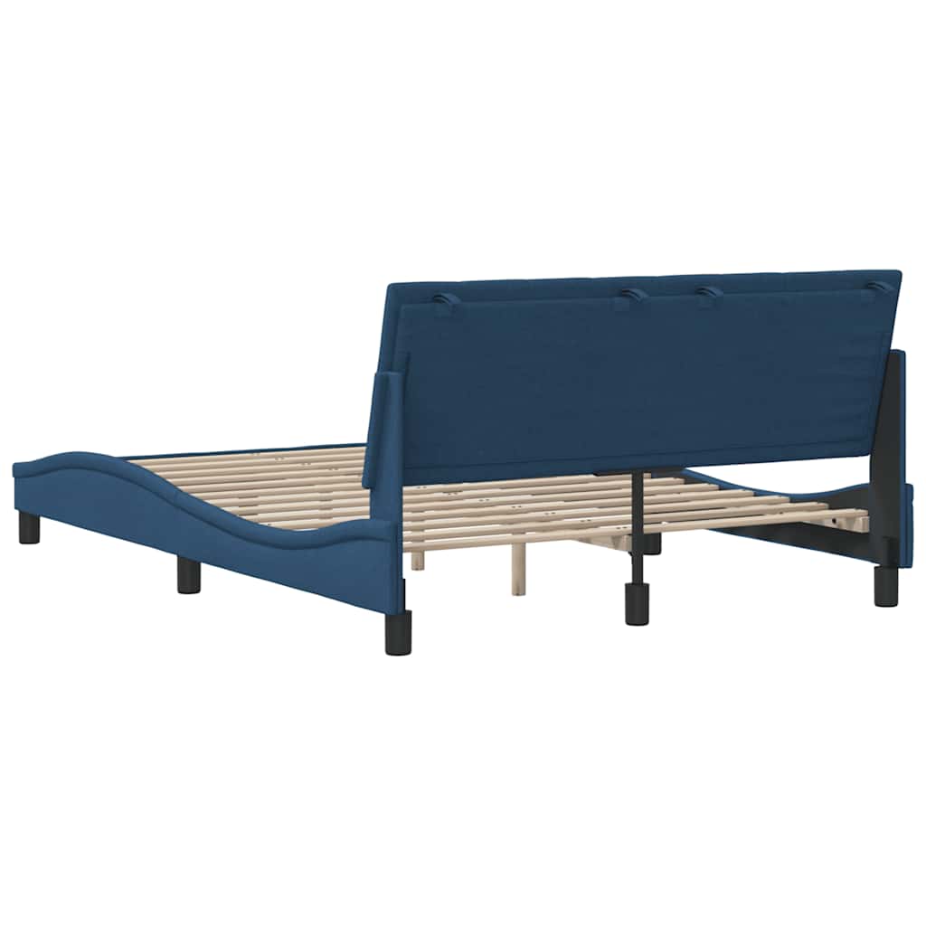 Bedframe zonder matras "Hanko" stof blauw 140x190 cm is nu te koop bij PeponiXL, paradijselijk wonen!