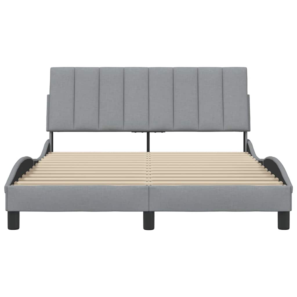 Bedframe zonder matras "Hanko" stof lichtgrijs 140x200 cm is nu te koop bij PeponiXL, paradijselijk wonen!