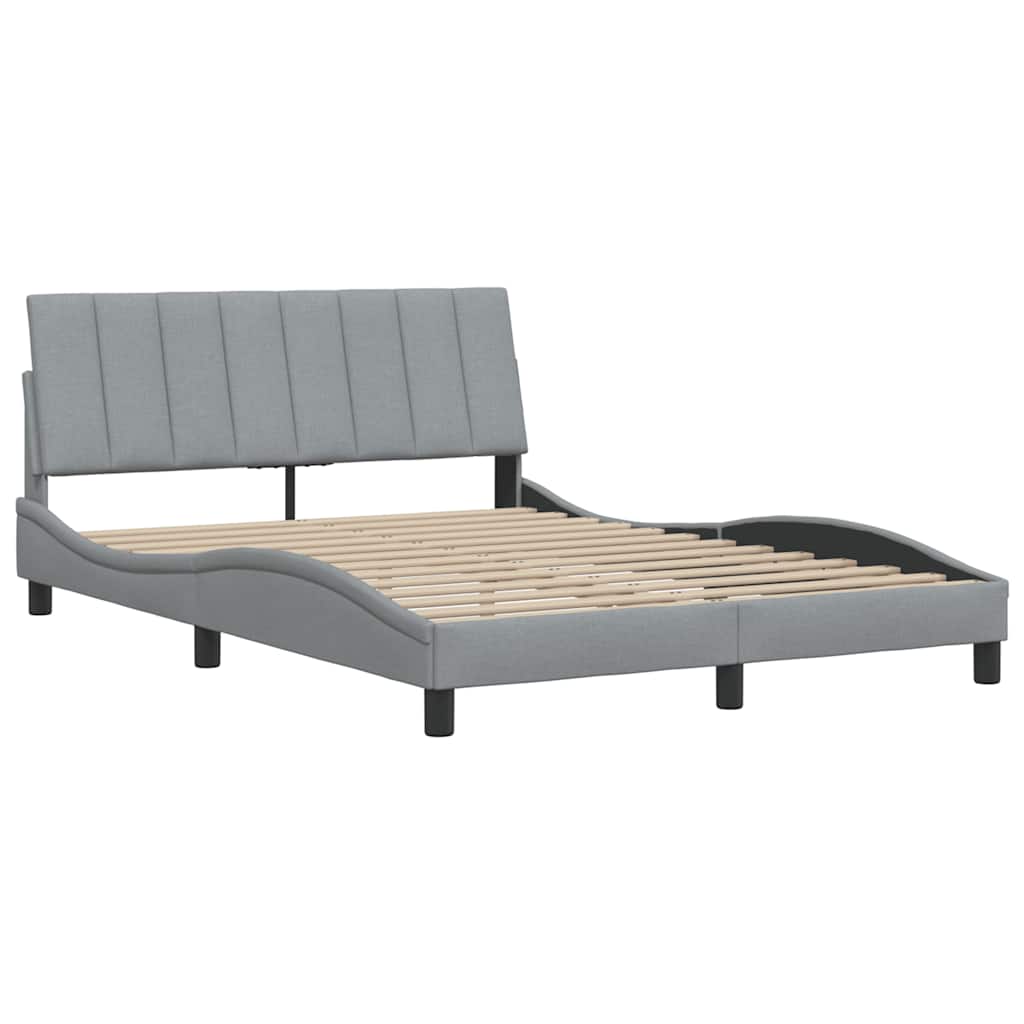 Bedframe zonder matras "Hanko" stof lichtgrijs 140x200 cm is nu te koop bij PeponiXL, paradijselijk wonen!