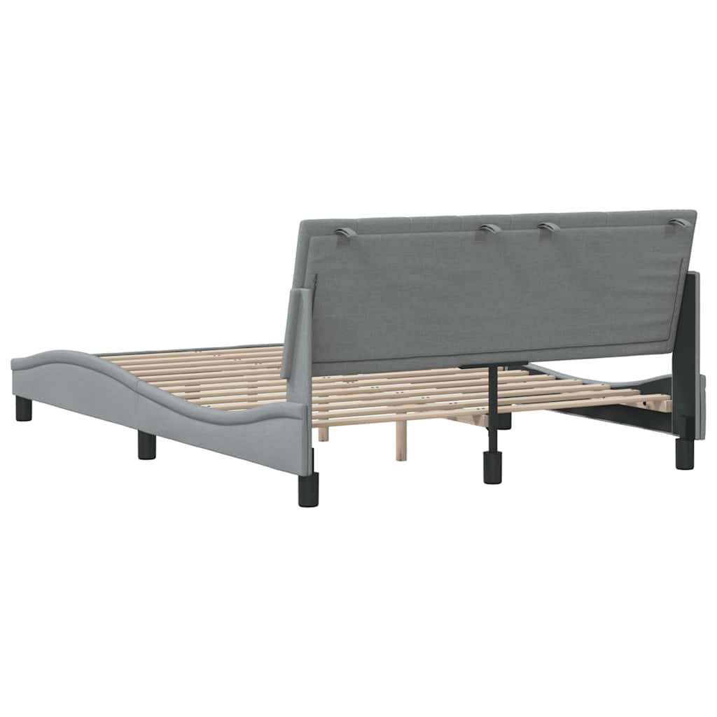 Bedframe zonder matras "Hanko" stof lichtgrijs 140x200 cm is nu te koop bij PeponiXL, paradijselijk wonen!