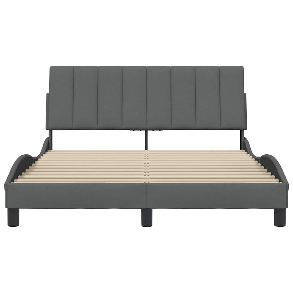 Bedframe zonder matras "Hanko" stof donkergrijs 140x200 cm is nu te koop bij PeponiXL, paradijselijk wonen!