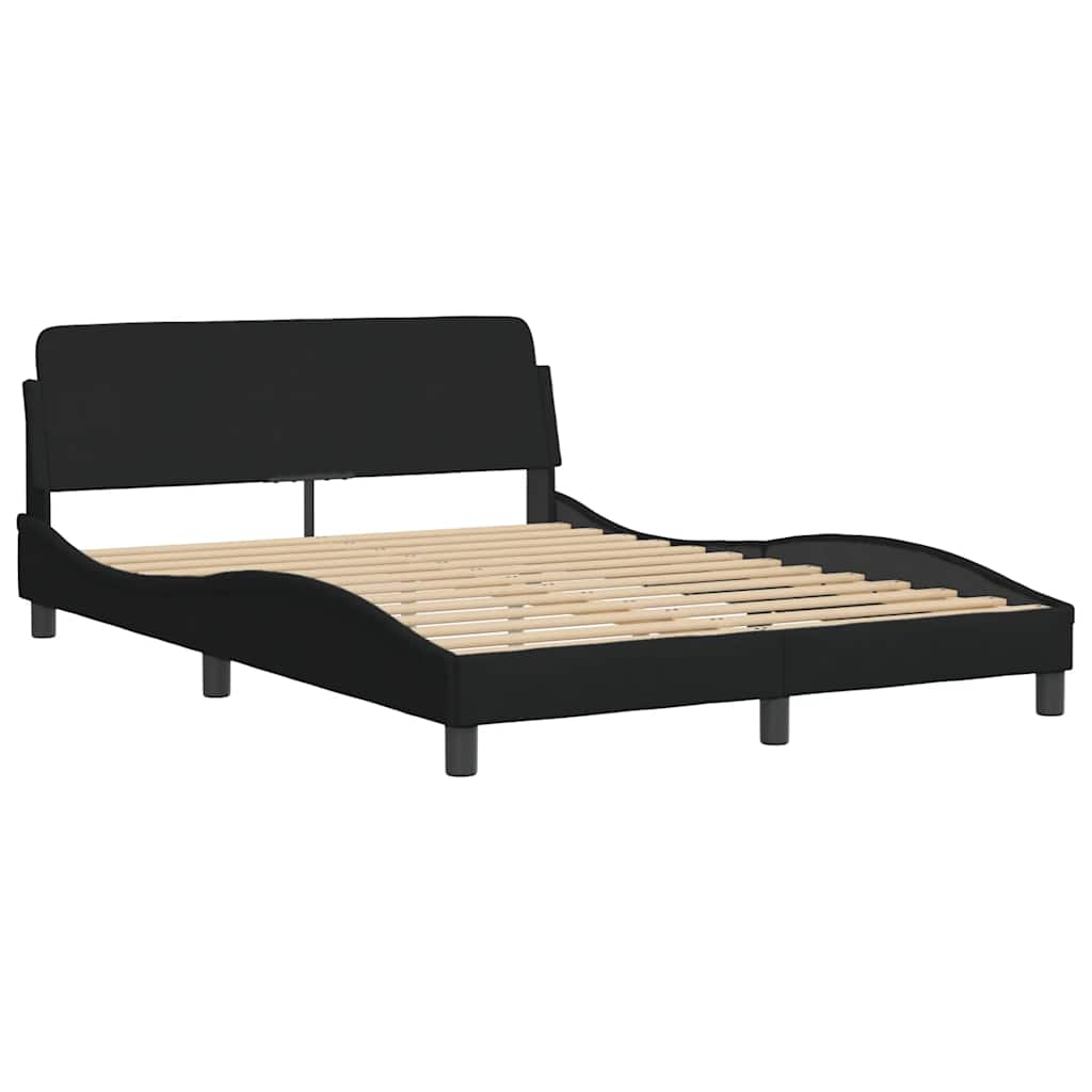 Bedframe zonder matras "Hanko" stof zwart 140x200 cm is nu te koop bij PeponiXL, paradijselijk wonen!