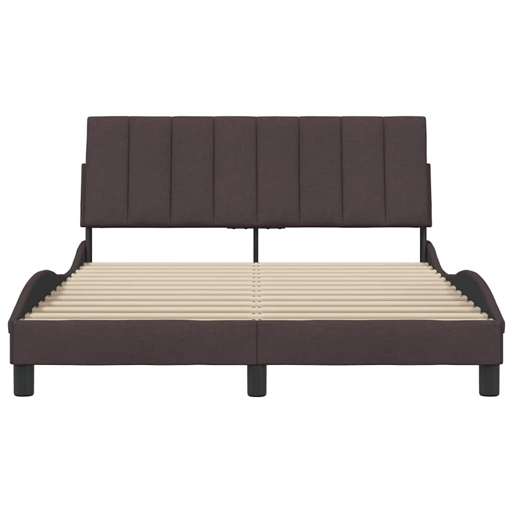 Bedframe zonder matras "Hanko" stof donkerbruin 140x200 cm