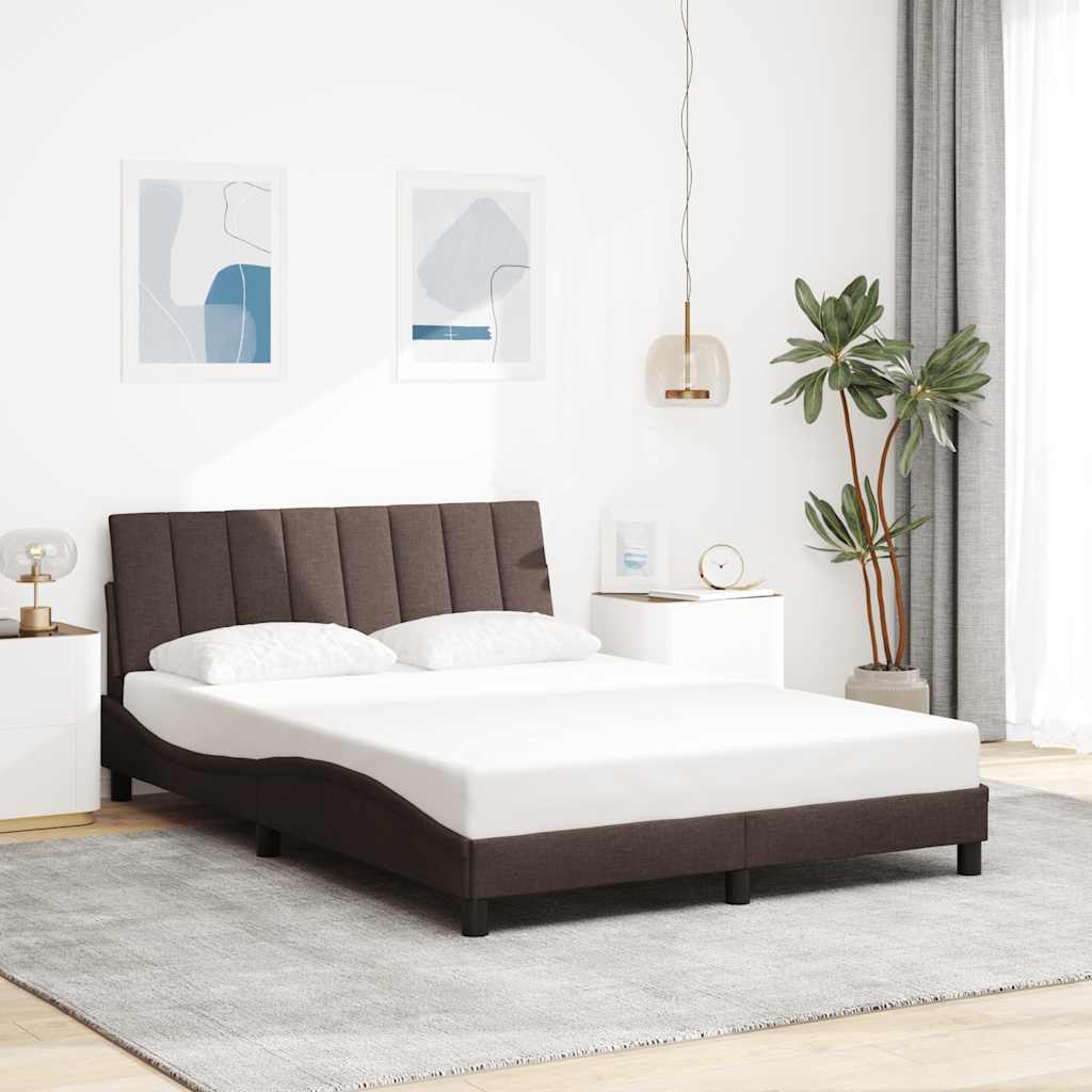 Bedframe zonder matras "Hanko" stof donkerbruin 140x200 cm