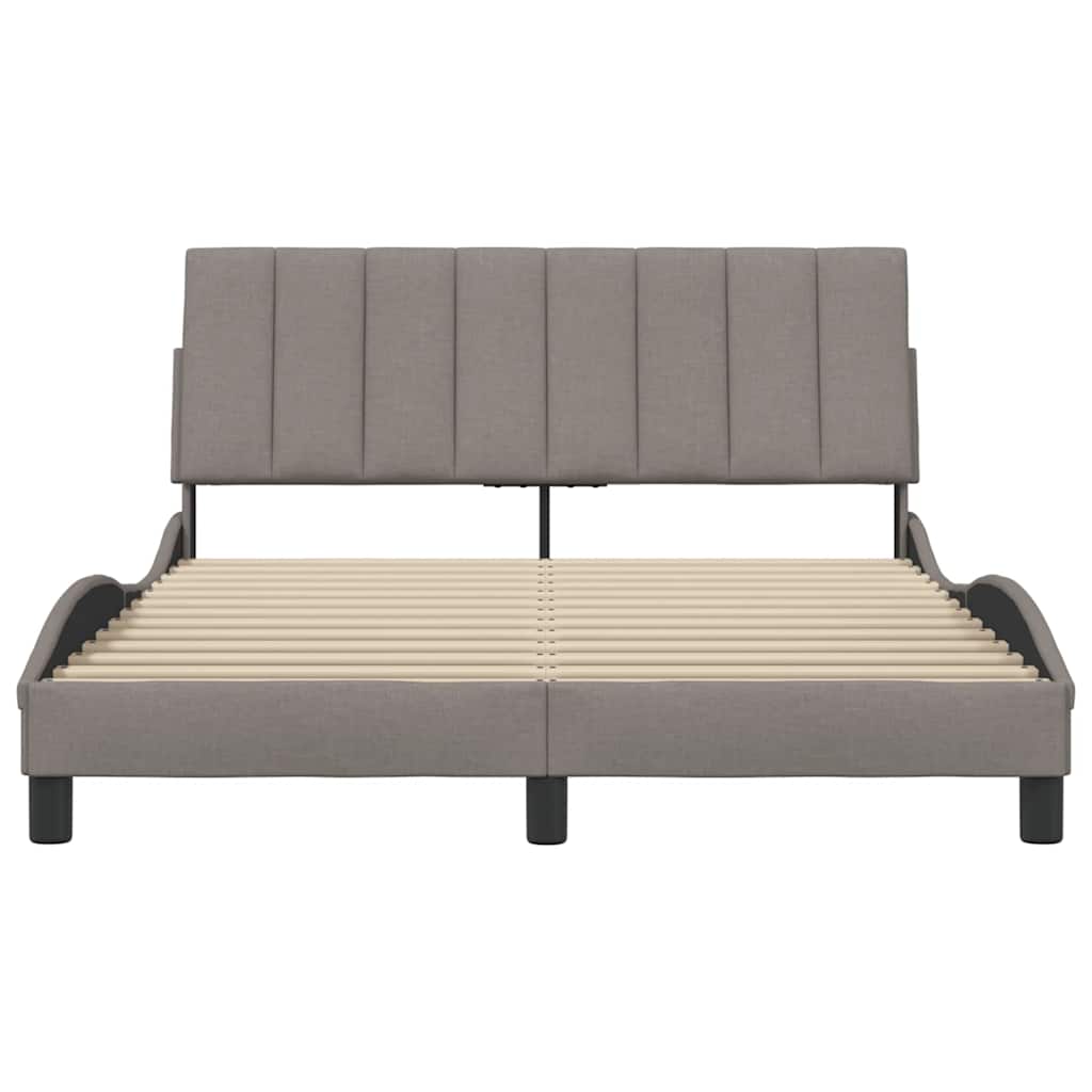 Bedframe zonder matras "Hanko" stof taupe 140x200 cm is nu te koop bij PeponiXL, paradijselijk wonen!