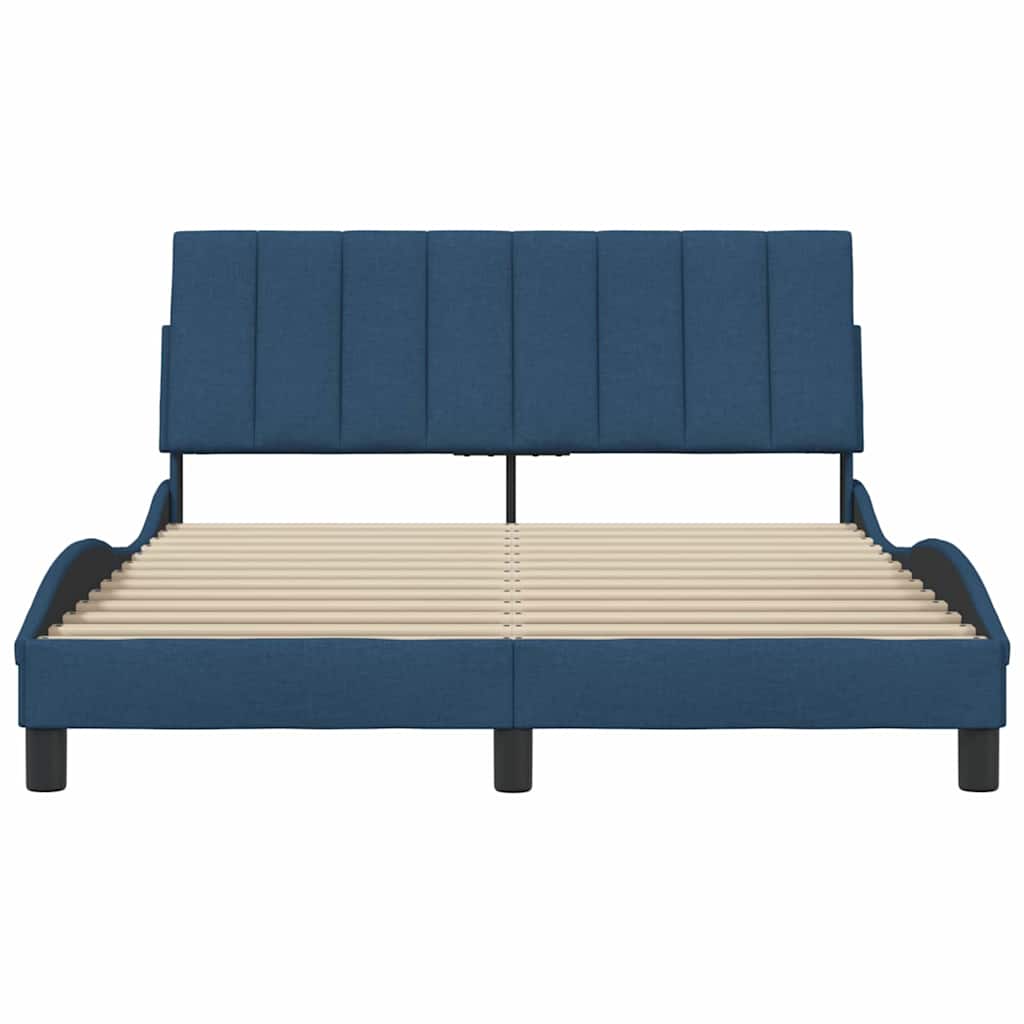 Bedframe zonder matras "Hanko" stof blauw 140x200 cm is nu te koop bij PeponiXL, paradijselijk wonen!