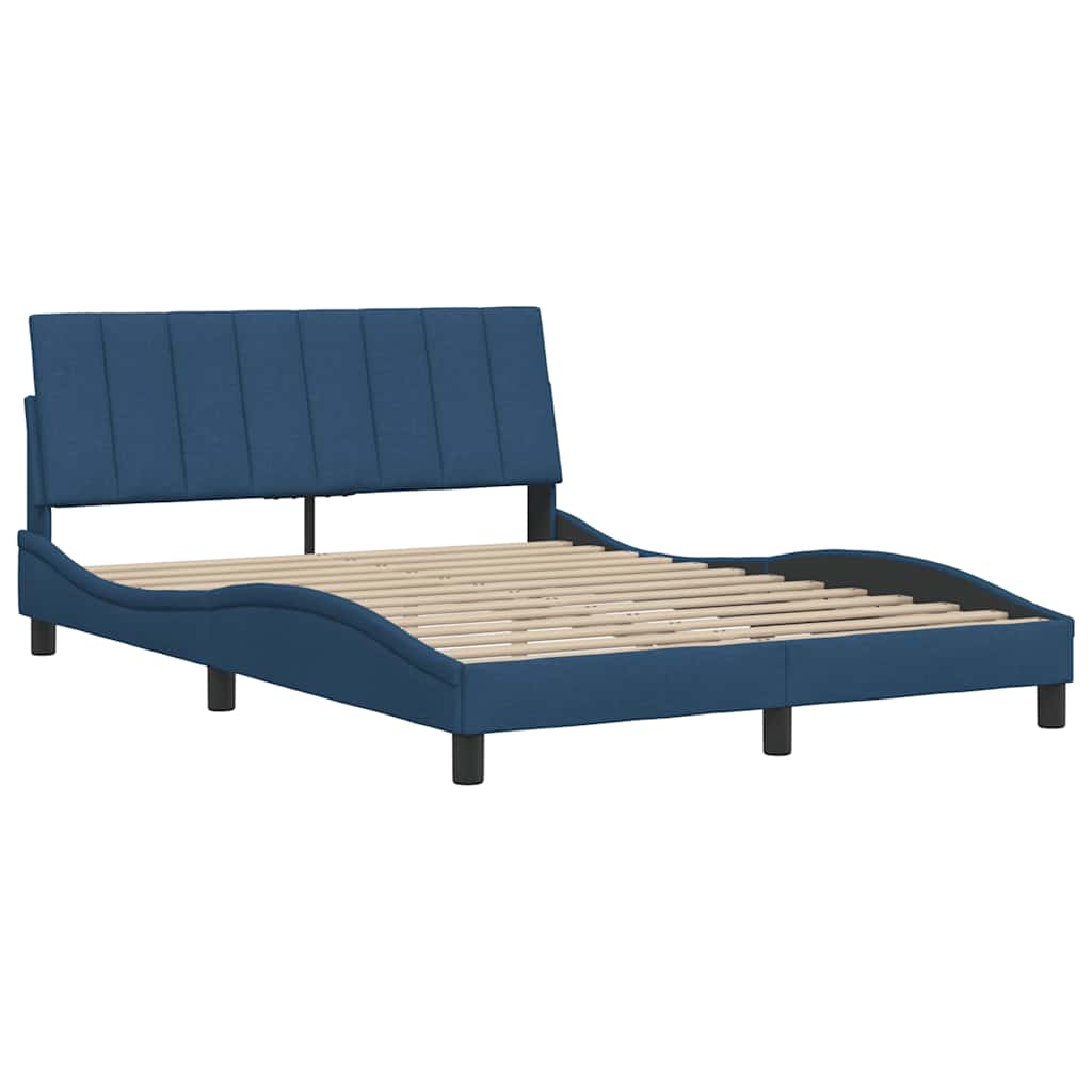 Bedframe zonder matras "Hanko" stof blauw 140x200 cm is nu te koop bij PeponiXL, paradijselijk wonen!