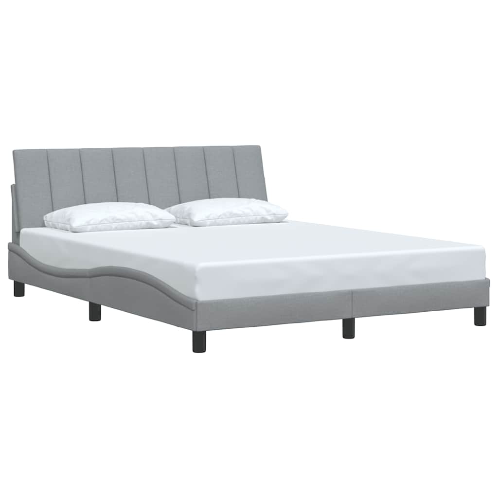 Bedframe zonder matras "Hanko" stof lichtgrijs 160x200 cm is nu te koop bij PeponiXL, paradijselijk wonen!