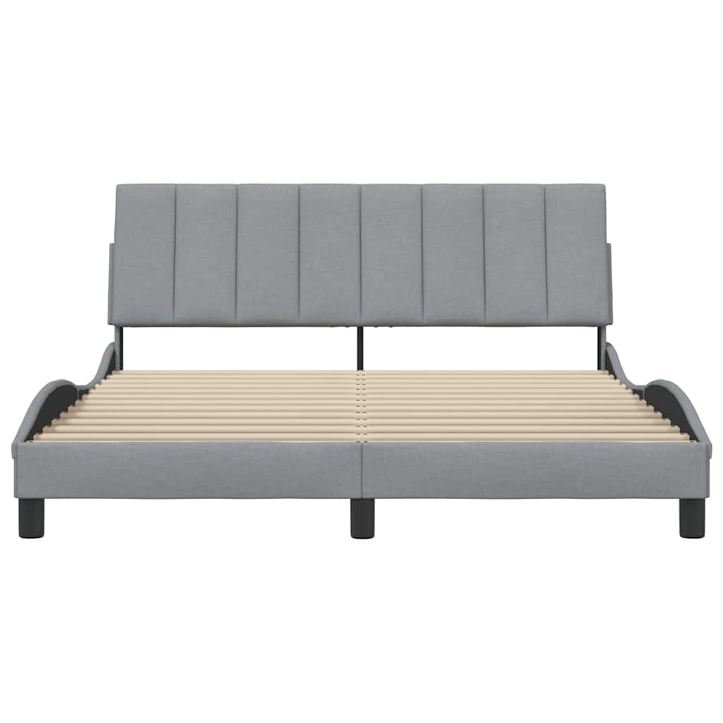 Bedframe zonder matras "Hanko" stof lichtgrijs 160x200 cm is nu te koop bij PeponiXL, paradijselijk wonen!