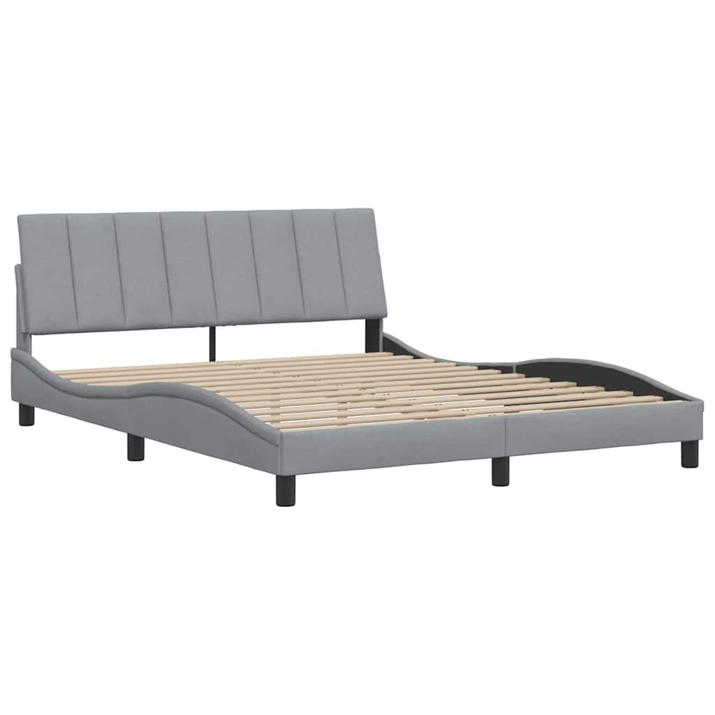 Bedframe zonder matras "Hanko" stof lichtgrijs 160x200 cm is nu te koop bij PeponiXL, paradijselijk wonen!