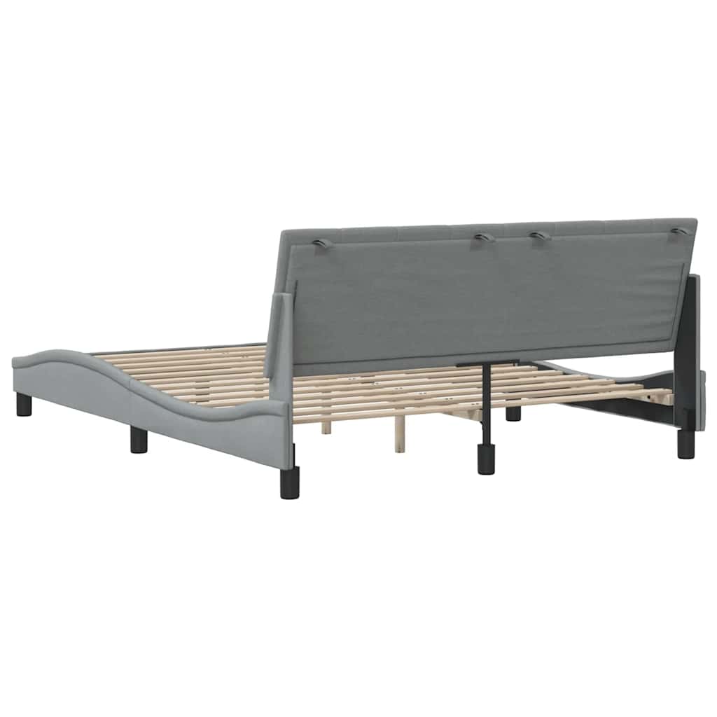 Bedframe zonder matras "Hanko" stof lichtgrijs 160x200 cm is nu te koop bij PeponiXL, paradijselijk wonen!