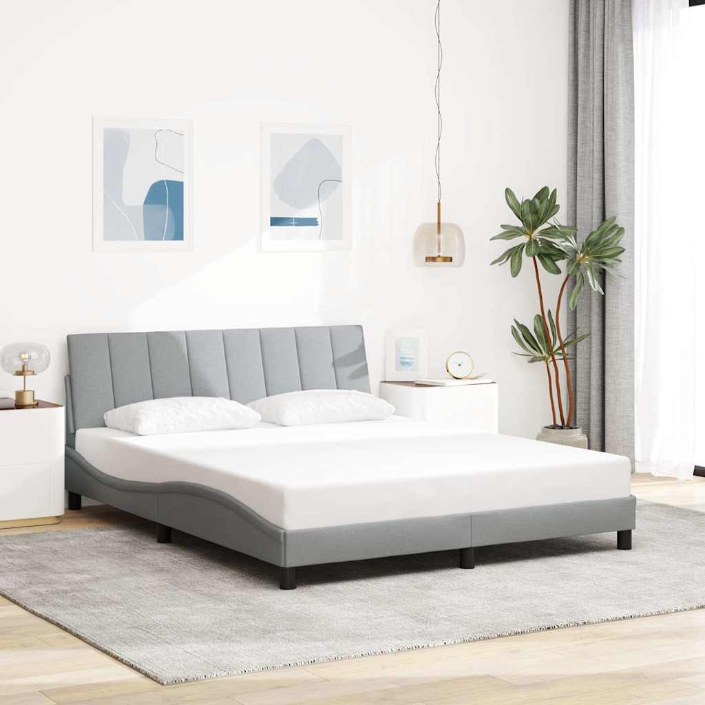 Bedframe zonder matras "Hanko" stof lichtgrijs 160x200 cm is nu te koop bij PeponiXL, paradijselijk wonen!