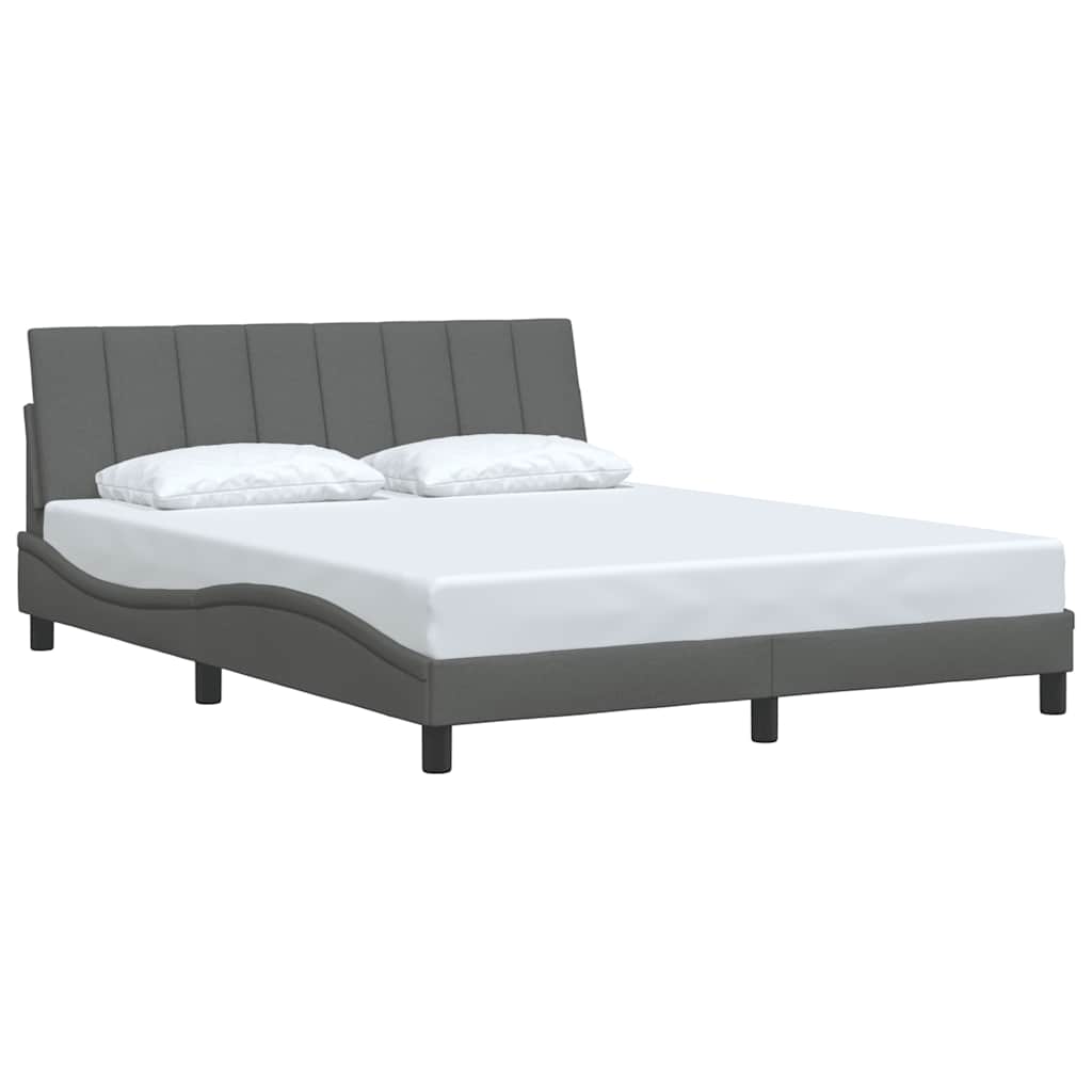 Bedframe zonder matras "Hanko" stof donkergrijs 160x200 cm is nu te koop bij PeponiXL, paradijselijk wonen!