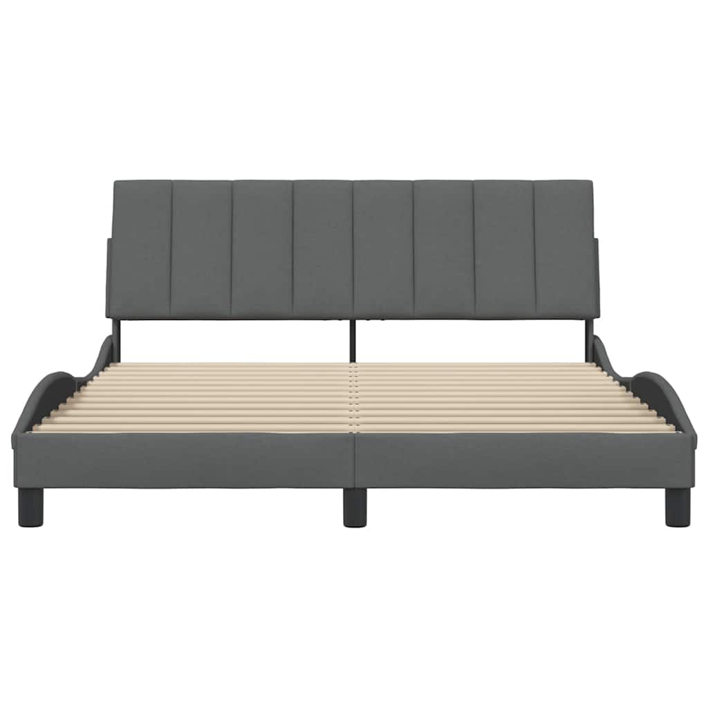 Bedframe zonder matras "Hanko" stof donkergrijs 160x200 cm is nu te koop bij PeponiXL, paradijselijk wonen!