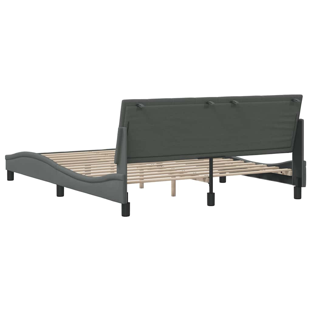 Bedframe zonder matras "Hanko" stof donkergrijs 160x200 cm is nu te koop bij PeponiXL, paradijselijk wonen!