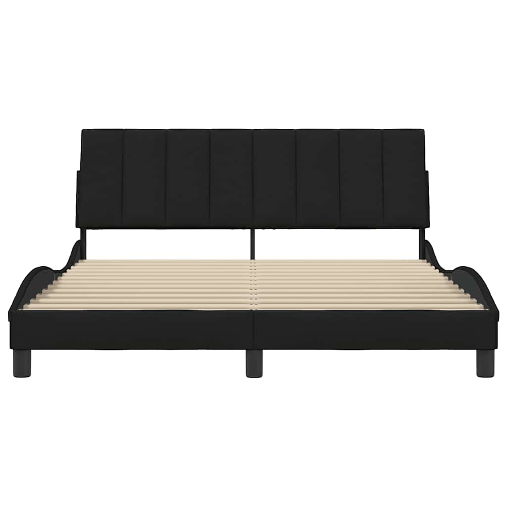 Bedframe zonder matras "Hanko" stof zwart 160x200 cm is nu te koop bij PeponiXL, paradijselijk wonen!