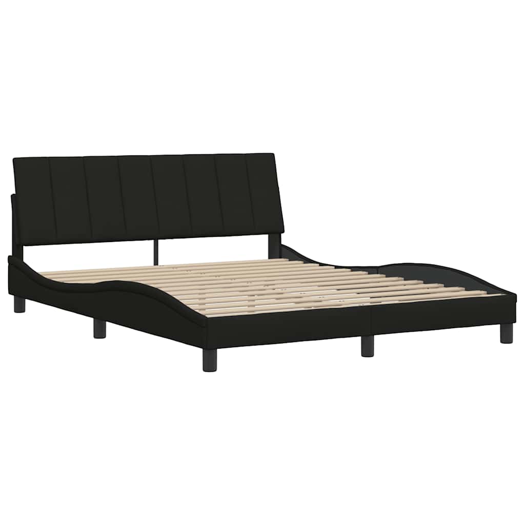 Bedframe zonder matras "Hanko" stof zwart 160x200 cm is nu te koop bij PeponiXL, paradijselijk wonen!