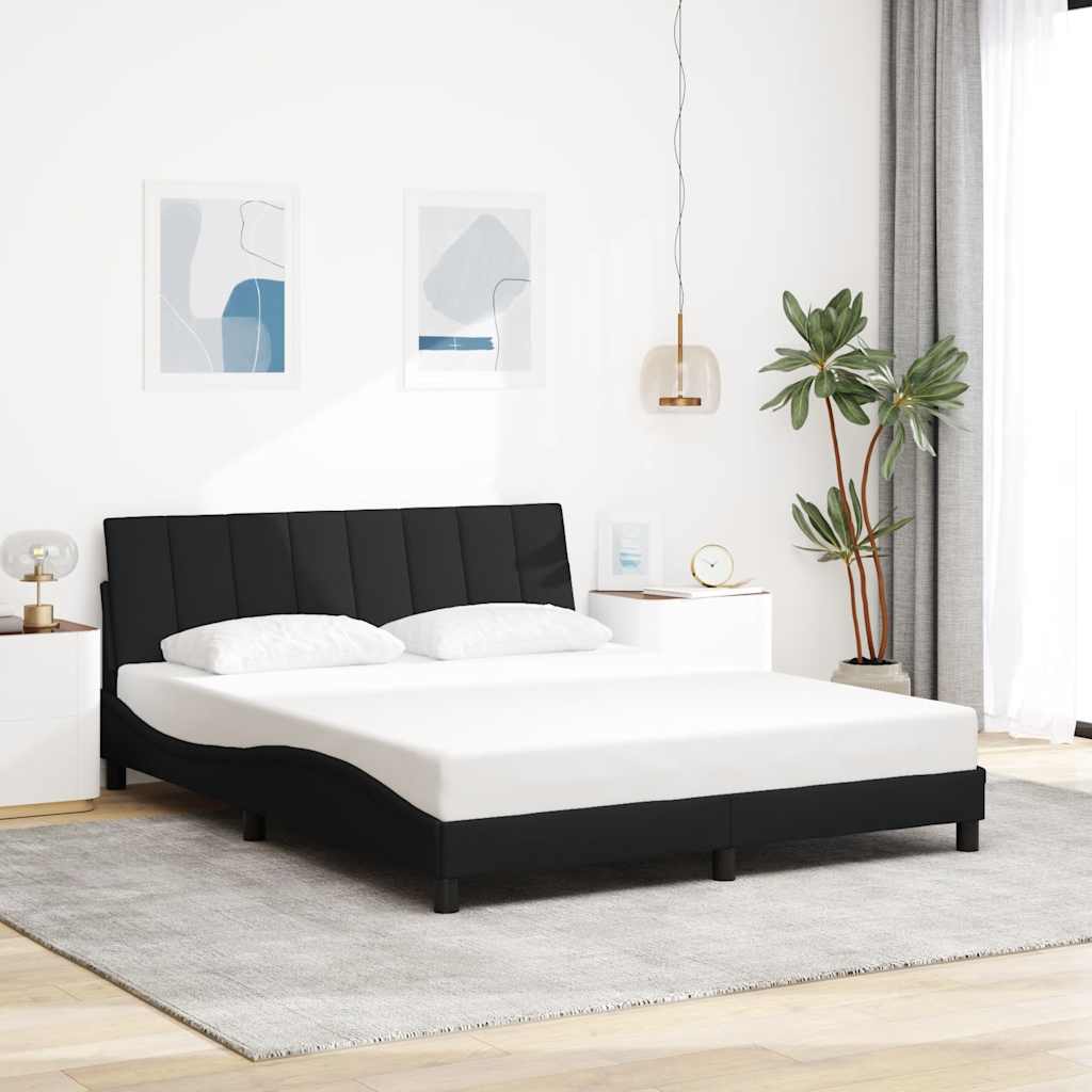 Bedframe zonder matras "Hanko" stof zwart 160x200 cm is nu te koop bij PeponiXL, paradijselijk wonen!