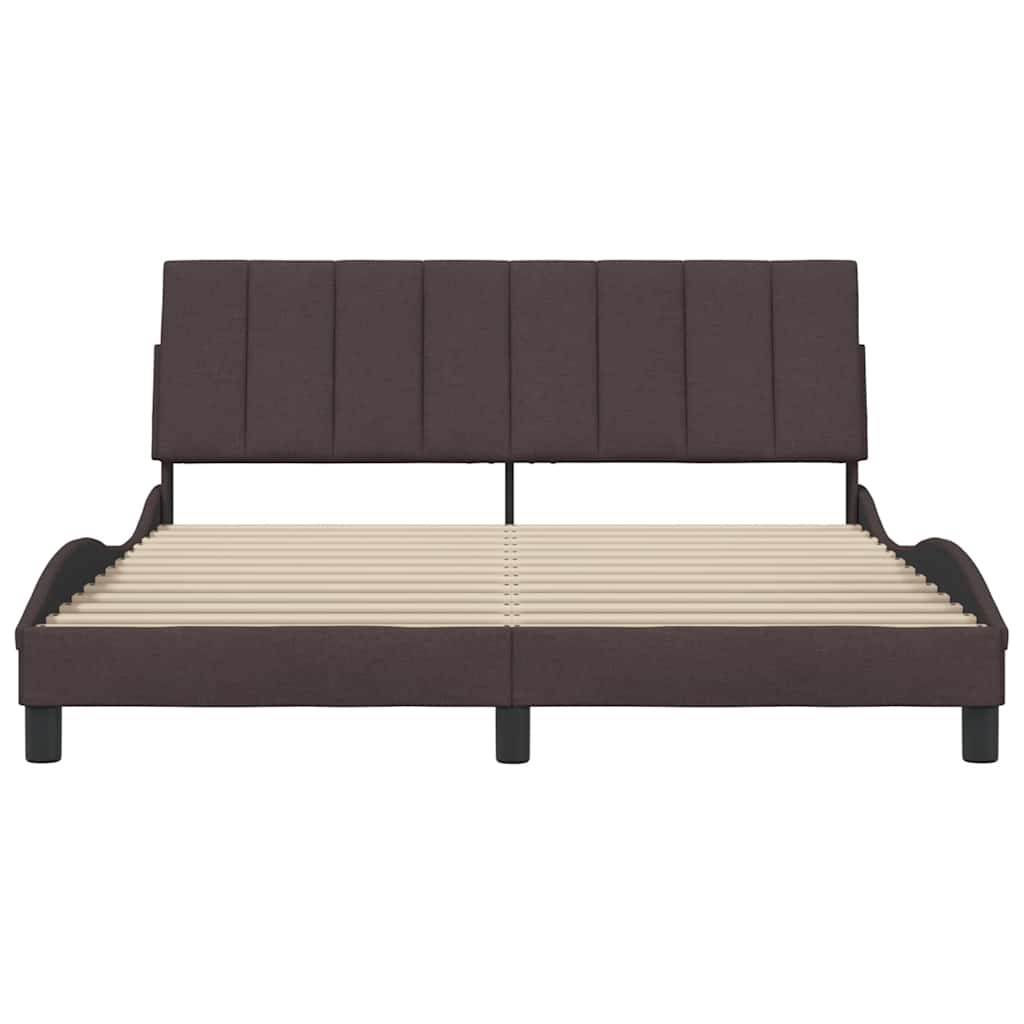 Bedframe zonder matras "Hanko" stof donkerbruin 160x200 cm is nu te koop bij PeponiXL, paradijselijk wonen!