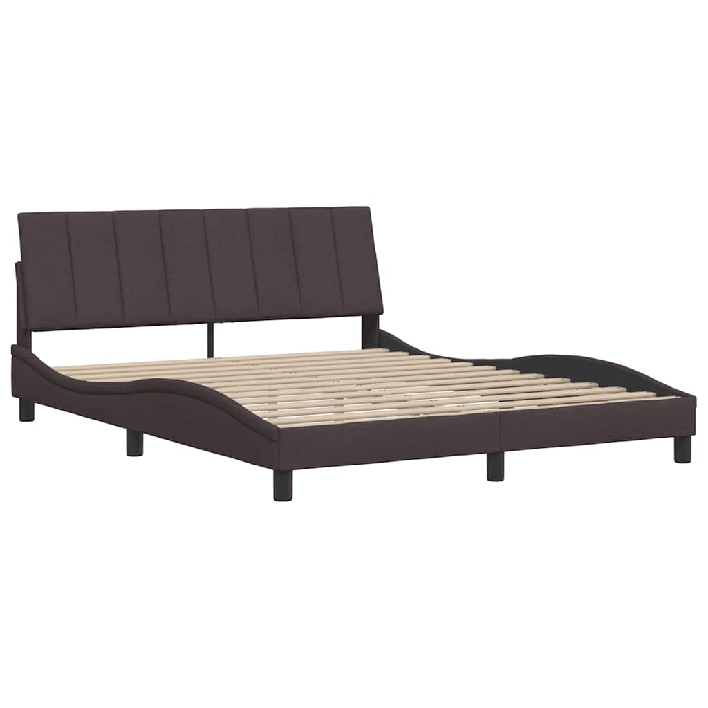 Bedframe zonder matras "Hanko" stof donkerbruin 160x200 cm is nu te koop bij PeponiXL, paradijselijk wonen!