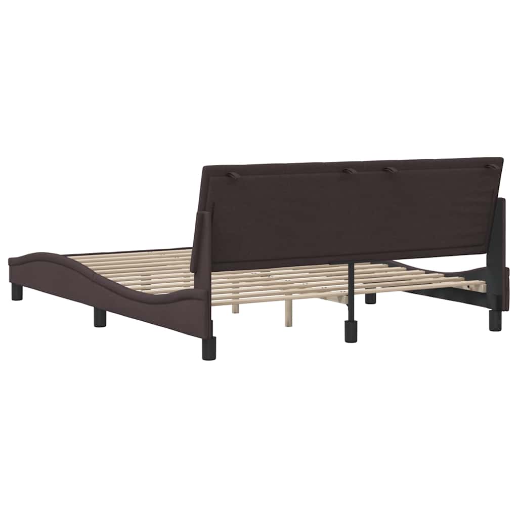 Bedframe zonder matras "Hanko" stof donkerbruin 160x200 cm is nu te koop bij PeponiXL, paradijselijk wonen!
