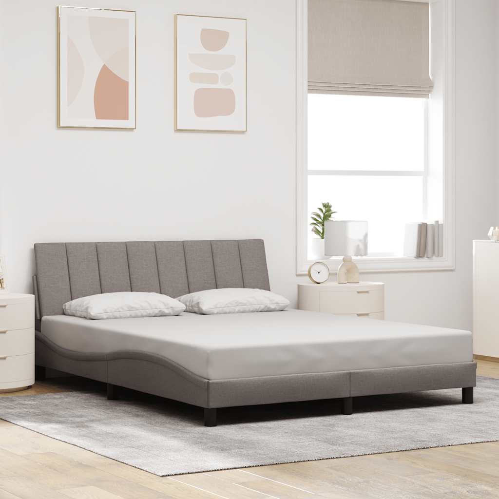 Bedframe zonder matras "Hanko" stof taupe 160x200 cm is nu te koop bij PeponiXL, paradijselijk wonen!