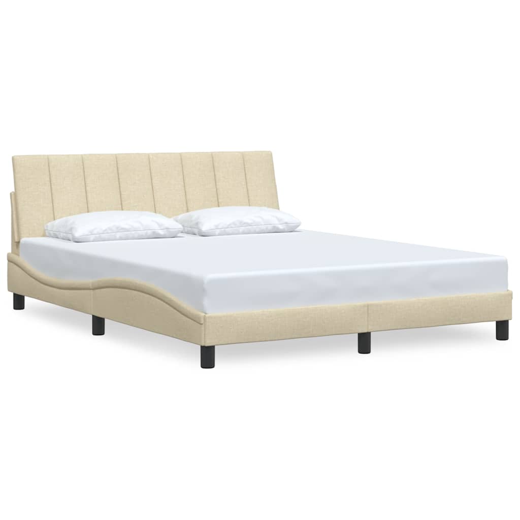 Bedframe zonder matras "Hanko" stof crèmekleurig 160x200 cm is nu te koop bij PeponiXL, paradijselijk wonen!