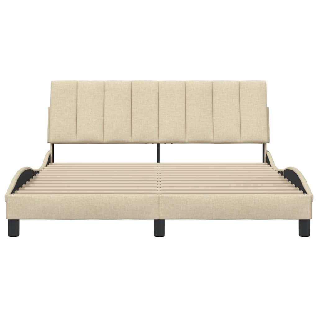 Bedframe zonder matras "Hanko" stof crèmekleurig 160x200 cm is nu te koop bij PeponiXL, paradijselijk wonen!
