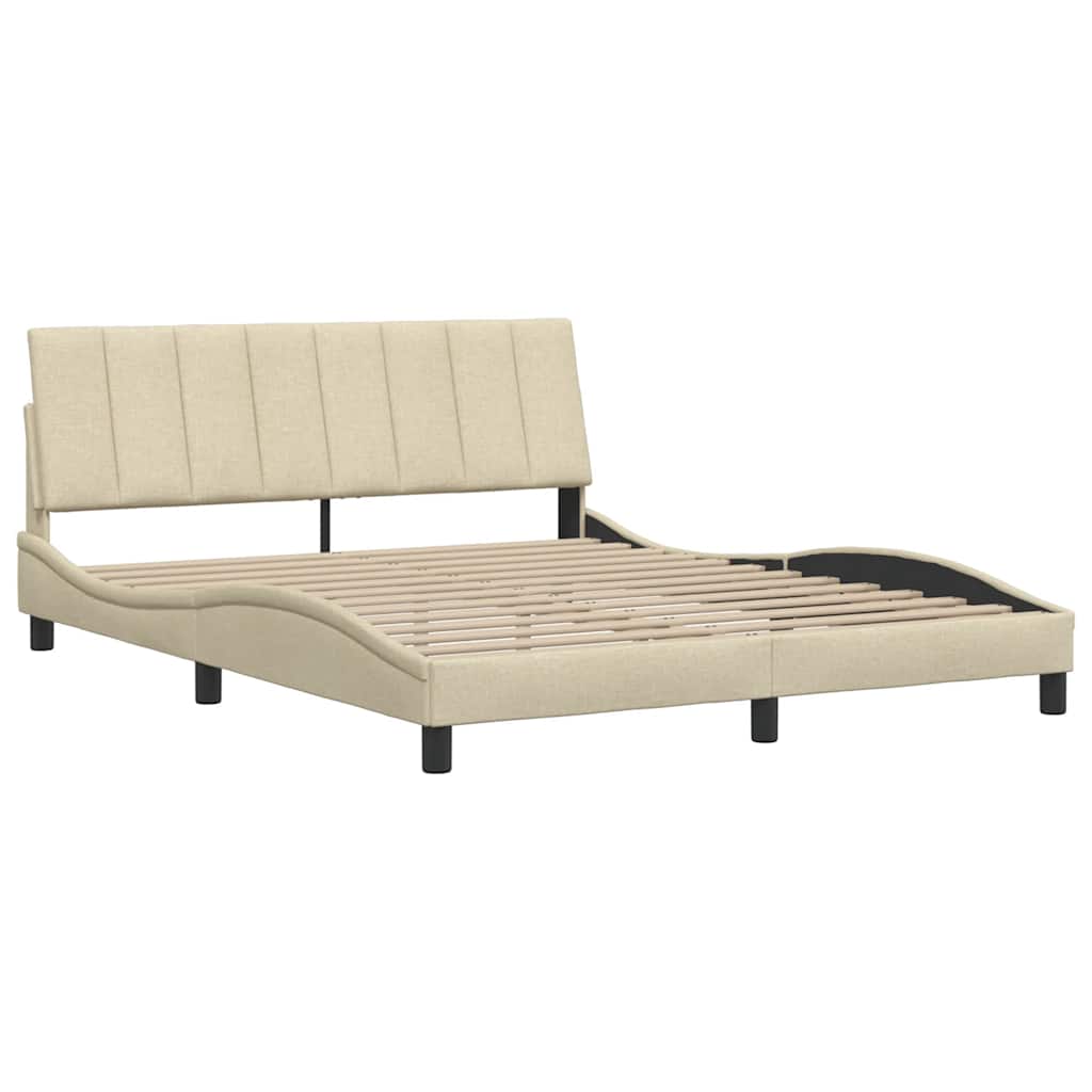 Bedframe zonder matras "Hanko" stof crèmekleurig 160x200 cm is nu te koop bij PeponiXL, paradijselijk wonen!