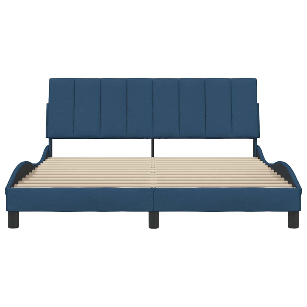 Bedframe zonder matras "Hanko" stof blauw 160x200 cm is nu te koop bij PeponiXL, paradijselijk wonen!