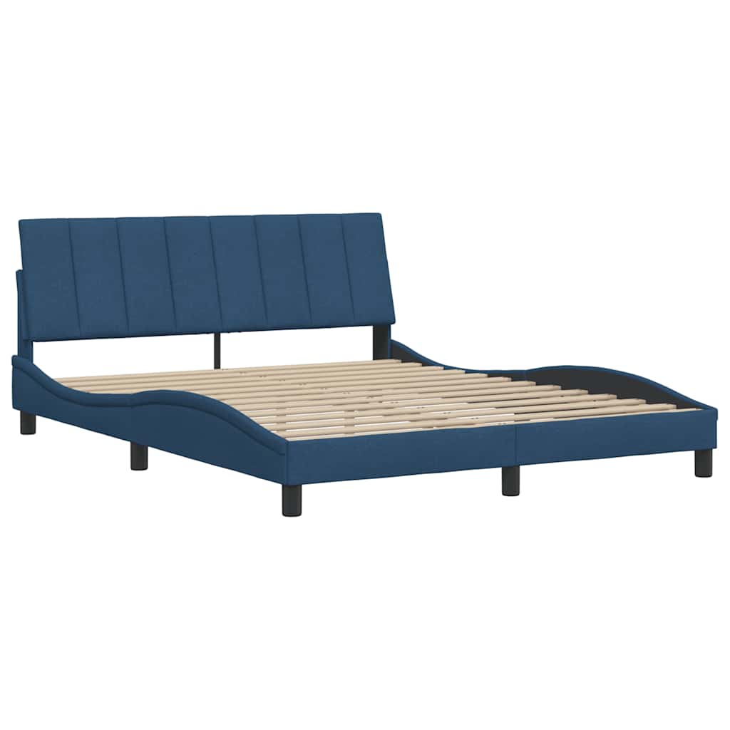 Bedframe zonder matras "Hanko" stof blauw 160x200 cm is nu te koop bij PeponiXL, paradijselijk wonen!