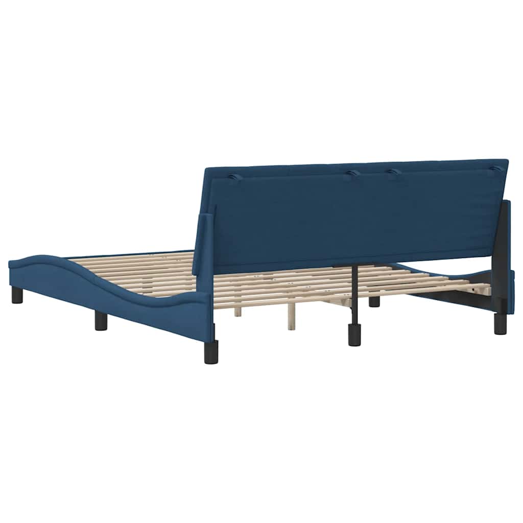 Bedframe zonder matras "Hanko" stof blauw 160x200 cm is nu te koop bij PeponiXL, paradijselijk wonen!
