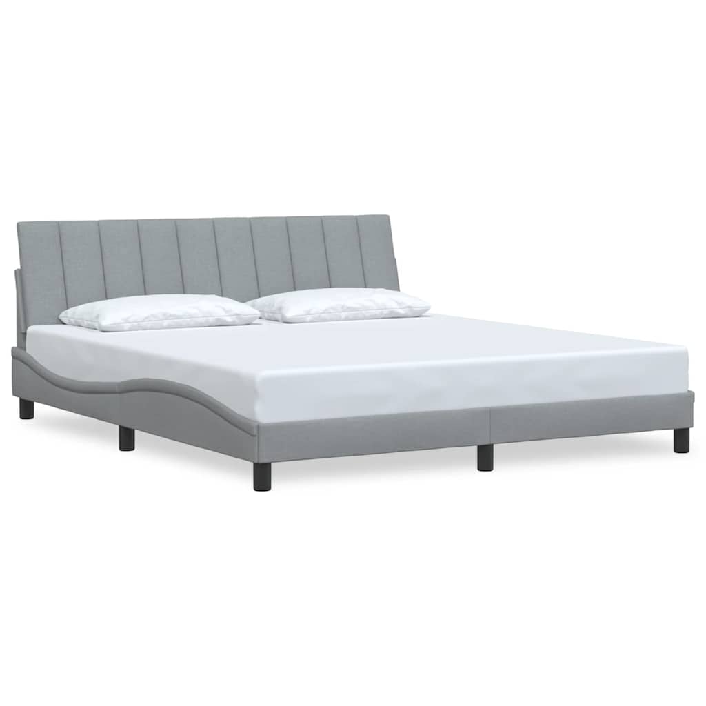 Bedframe zonder matras "Hanko" stof lichtgrijs 180x200 cm is nu te koop bij PeponiXL, paradijselijk wonen!