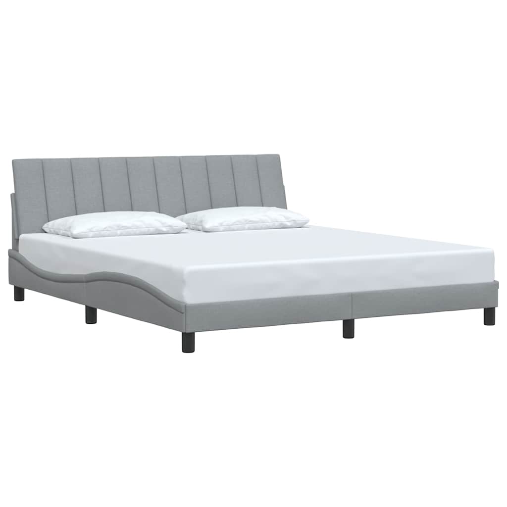 Bedframe zonder matras "Hanko" stof lichtgrijs 180x200 cm is nu te koop bij PeponiXL, paradijselijk wonen!