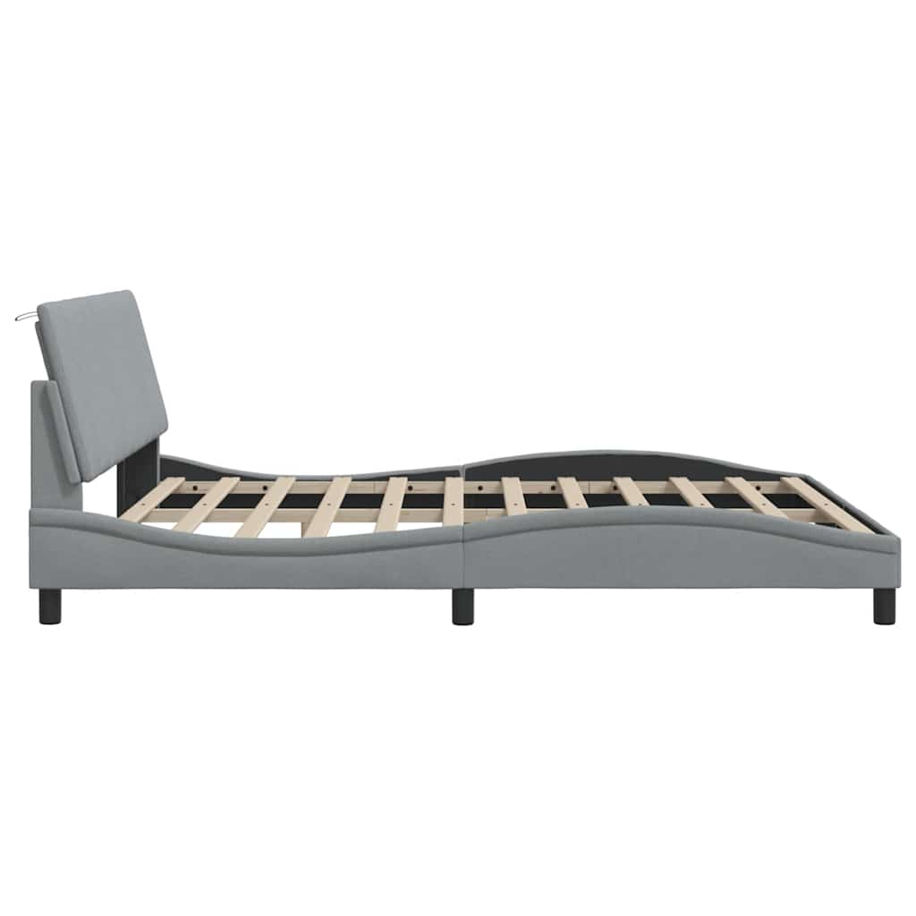 Bedframe zonder matras "Hanko" stof lichtgrijs 180x200 cm is nu te koop bij PeponiXL, paradijselijk wonen!